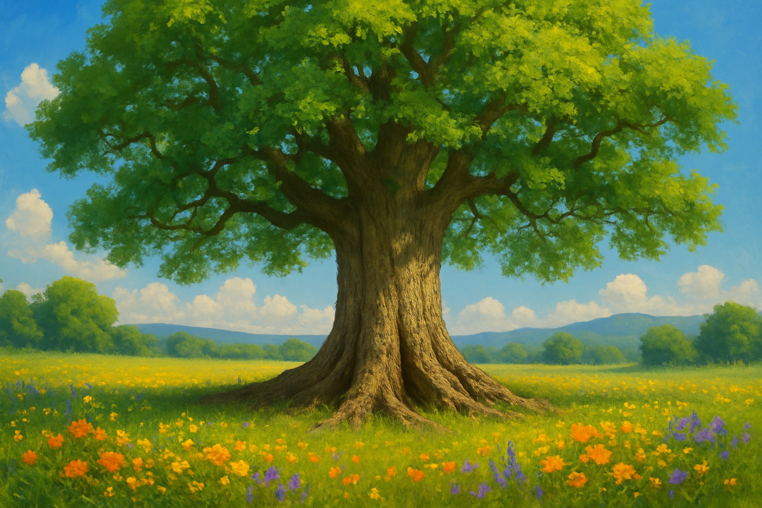 A brightly colored outdoor rendition of a metaphorical for never questioned